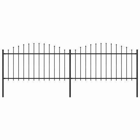 Vidaxxl Gartenzaun mit Speerspitze Stahl 359x150 cm schwarz