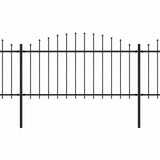 Vidaxl Gartenzaun mit Speerentop (1,25-1,5) x3,4 m Stahlschwarz