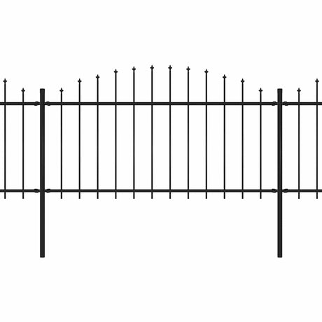 Vidaxl Gartenzaun mit Speerentop (1,25-1,5) x3,4 m Stahlschwarz