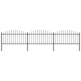 Vidaxl Gartenzaun mit Speerentop (1,25-1,5) x5,1 M Stahlschwarz
