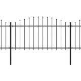 Vidaxl Gartenzaun mit Speerentop (1,25-1,5) x5,1 M Stahlschwarz