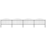 Vidaxl Gartenzaun mit Speerentop (1,25-1,5) x6,8 m Stahlschwarz