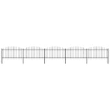 Vidaxl Gartenzaun mit Speerentop (1,25-1,5) x8,5 m Stahlschwarz