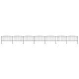 Vidaxl Gartenzaun mit Speerendop (1,25-1,5) x11,9 m Stahlschwarz