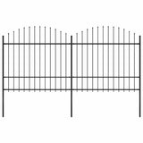 Vidaxl Gartenzaun mit Speerendop (1,5-1,75) x3,4 m Stahlschwarz