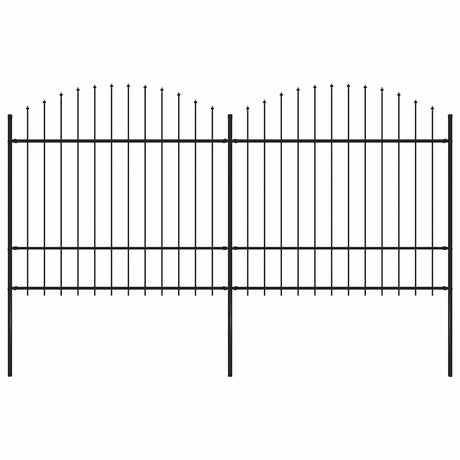 Vidaxl Gartenzaun mit Speerendop (1,5-1,75) x3,4 m Stahlschwarz