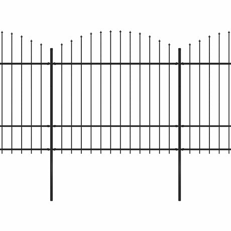 Vidaxl Gartenzaun mit Speerendop (1,5-1,75) x3,4 m Stahlschwarz
