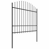 Vidaxl Gartenzaun mit Speerendop (1,5-1,75) x3,4 m Stahlschwarz