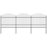 Vidaxl Gartenzaun mit Speerentop (1,5-1.75) x5,1 M Stahlschwarz
