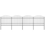Vidaxl Gartenzaun mit Speerentop (1,5-1.75) x6,8 m Stahlschwarz