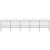Vidaxl Gartenzaun mit Speerentop (1,5-1,75) x8,5 m Stahlschwarz
