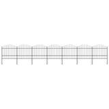 Vidaxl Gartenzaun mit Speerentop (1,5-1.75) x11.9 m Stahl schwarz