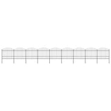 Vidaxl Gartenzaun mit Speerentop (1,5-1.75) x15,3 m Stahlschwarz