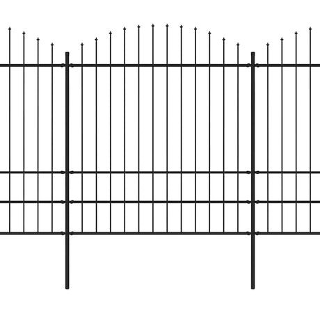 Vidaxl Gartenzaun mit Speerentop (1,75-2) x3,4 m Stahlschwarz