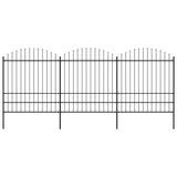 Vidaxl Gartenzaun mit Speerentop (1,75-2) x5,1 M Stahl schwarz