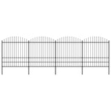 Vidaxl Gartenzaun mit Speerentop (1,75-2) x6,8 m Stahlschwarz