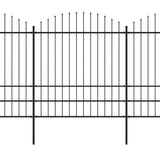 Vidaxl Gartenzaun mit Speerentop (1,75-2) x6,8 m Stahlschwarz
