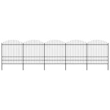 Vidaxl Gartenzaun mit Speerentop (1,75-2) x8,5 m Stahlschwarz