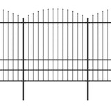 Vidaxl Gartenzaun mit Speerentop (1,75-2) x11,9 m Stahlschwarz