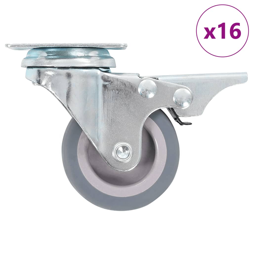 Vidaxl 16 st zwenkwielen 50 mm