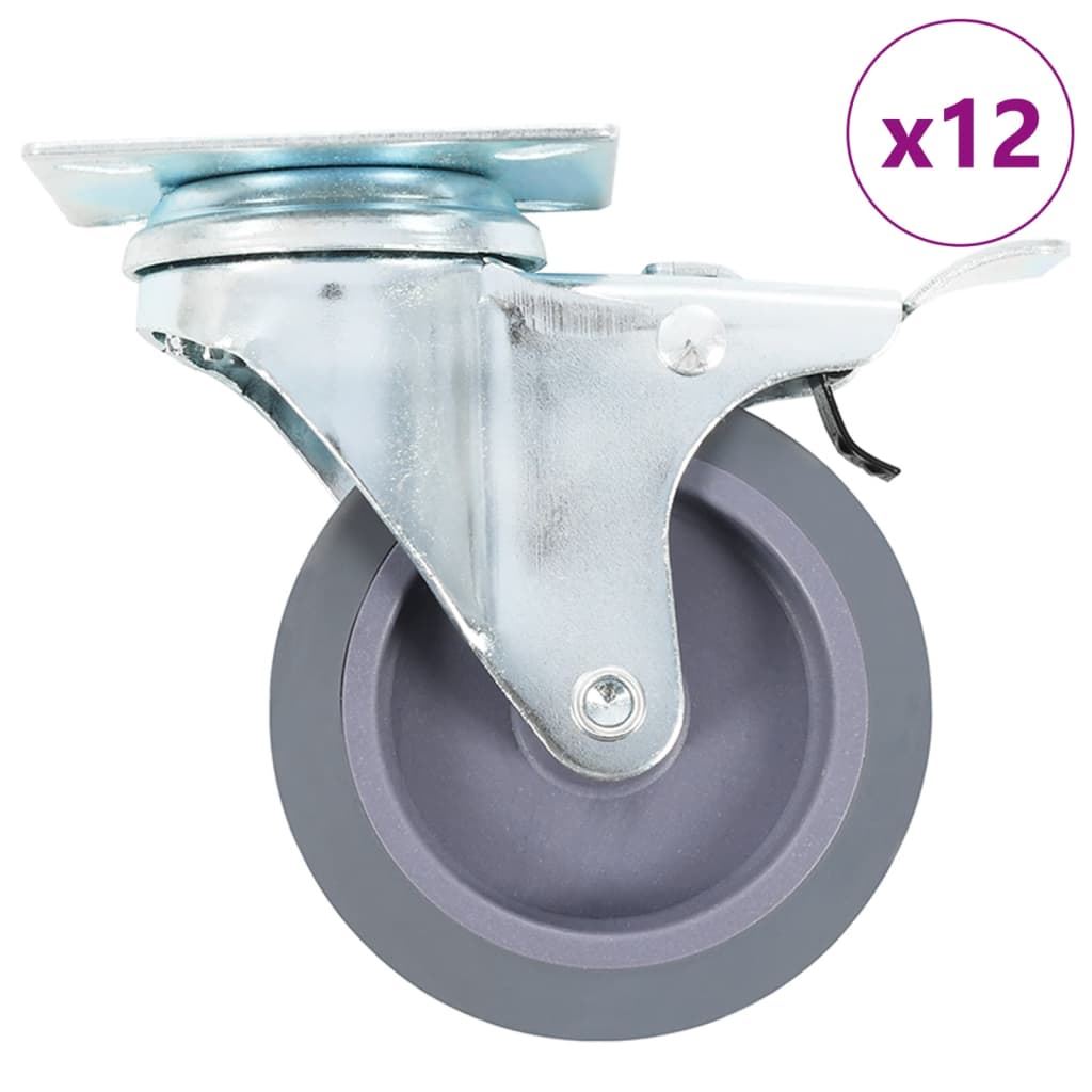 Vidaxl 12 st zwenkwielen 75 mm