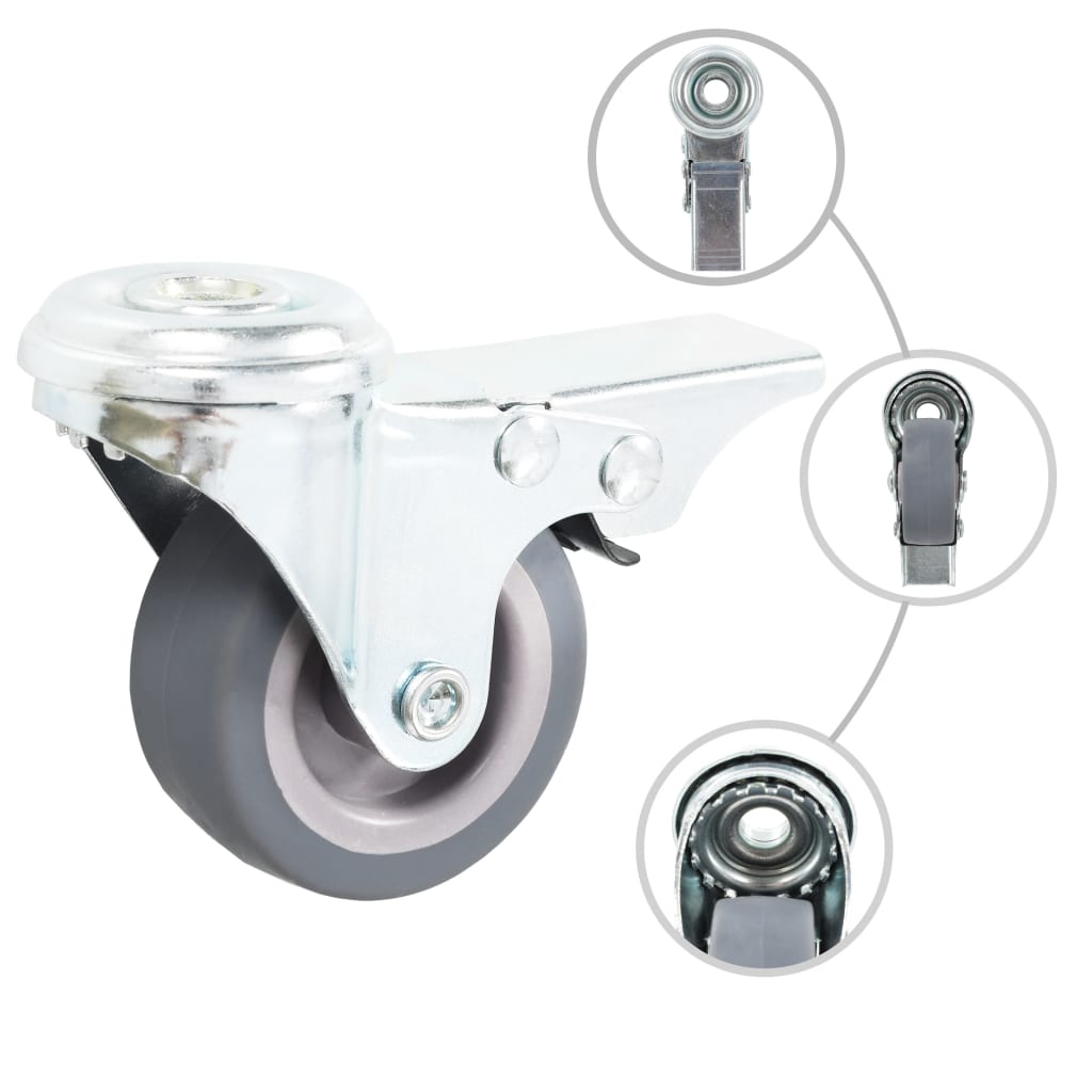 VidaXL 32 Stück Lenkrollen mit Bolzenlöchern 50 mm