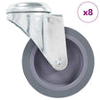 Vidaxl 8 st zwenkwielen met boutgaten 75 mm