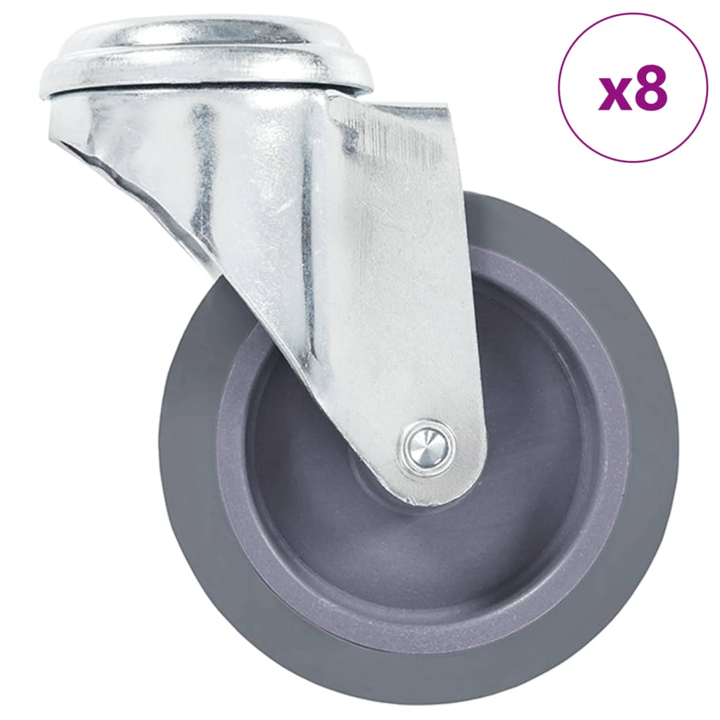 Vidaxl 8 st zwenkwielen met boutgaten 75 mm