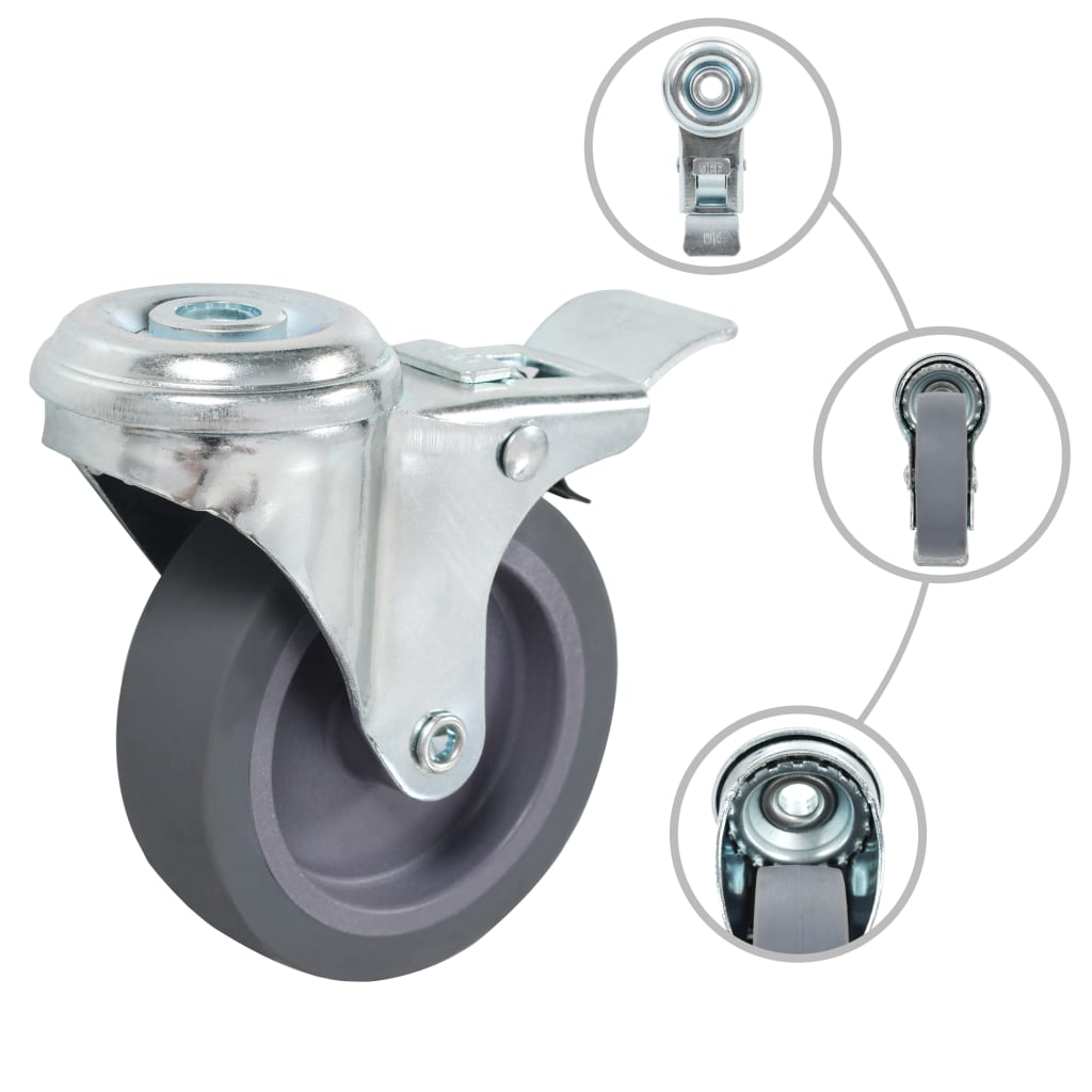 VidaXL 16 Stück Lenkrollen mit Bolzenlöchern 75 mm