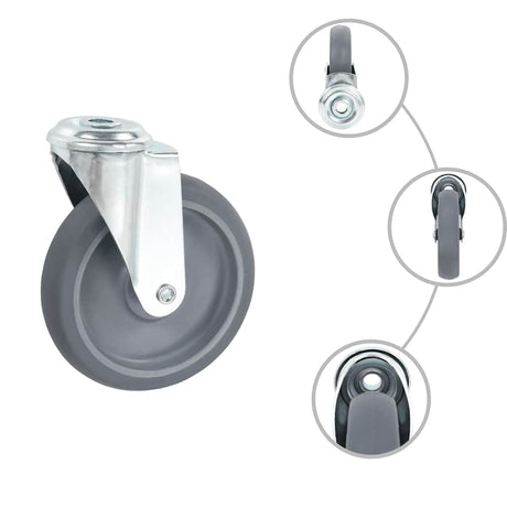 Vidaxl 12 st zwenkwielen met boutgaten 125 mm