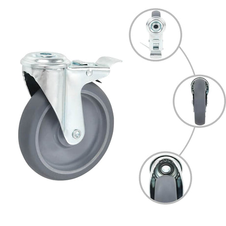 Vidaxl 8 st zwenkwielen met boutgaten 125 mm