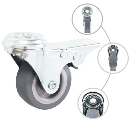 Vidaxl 8 Stück Lenkrollen mit Bolzenlöchern 50 mm