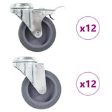 Vidaxl 24 st zwenkwielen met boutgaten 75 mm