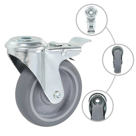 VidaXL 8 Stück Lenkrollen mit Bolzenlöchern 100 mm