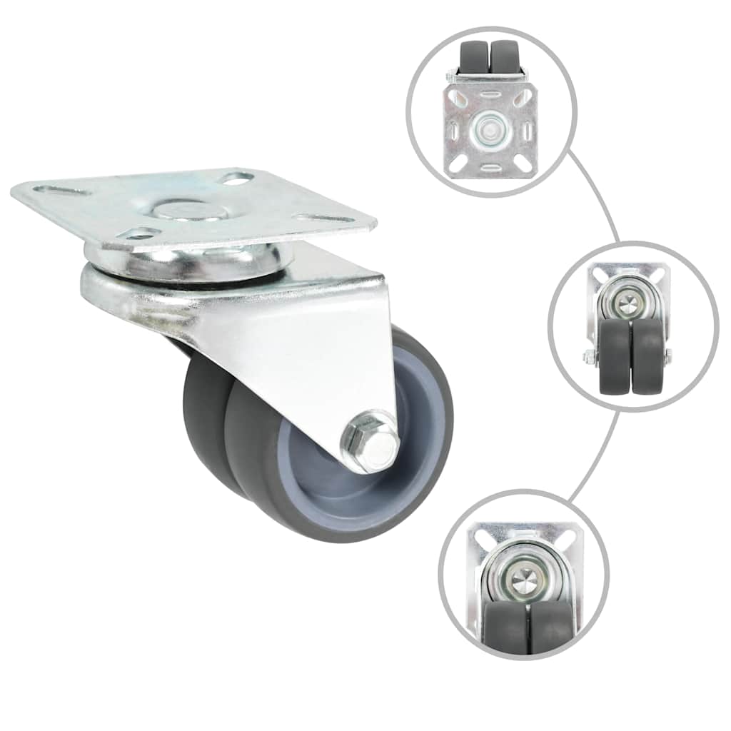 Vidaxl 32 st zwenkwielen dubbel 50 mm