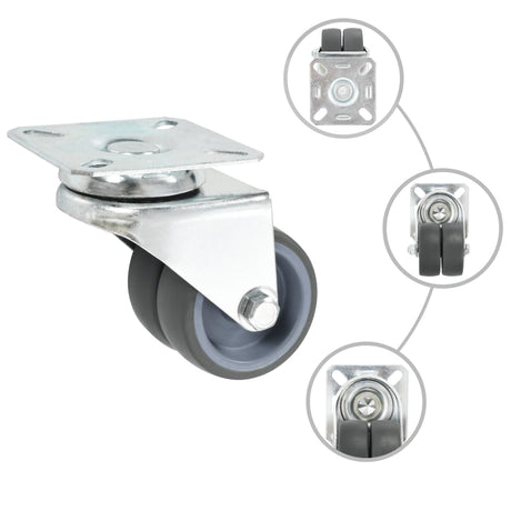 VidaXL 8 Stück Lenkrollen doppelt 50 mm