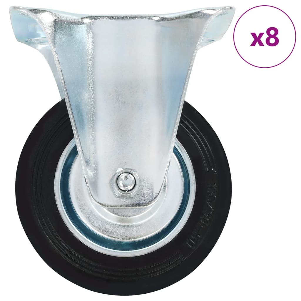 Vidaxl 8 st wielen vast 100 mm