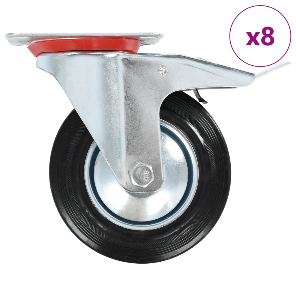 Vidaxl 8 st zwenkwielen 160 mm