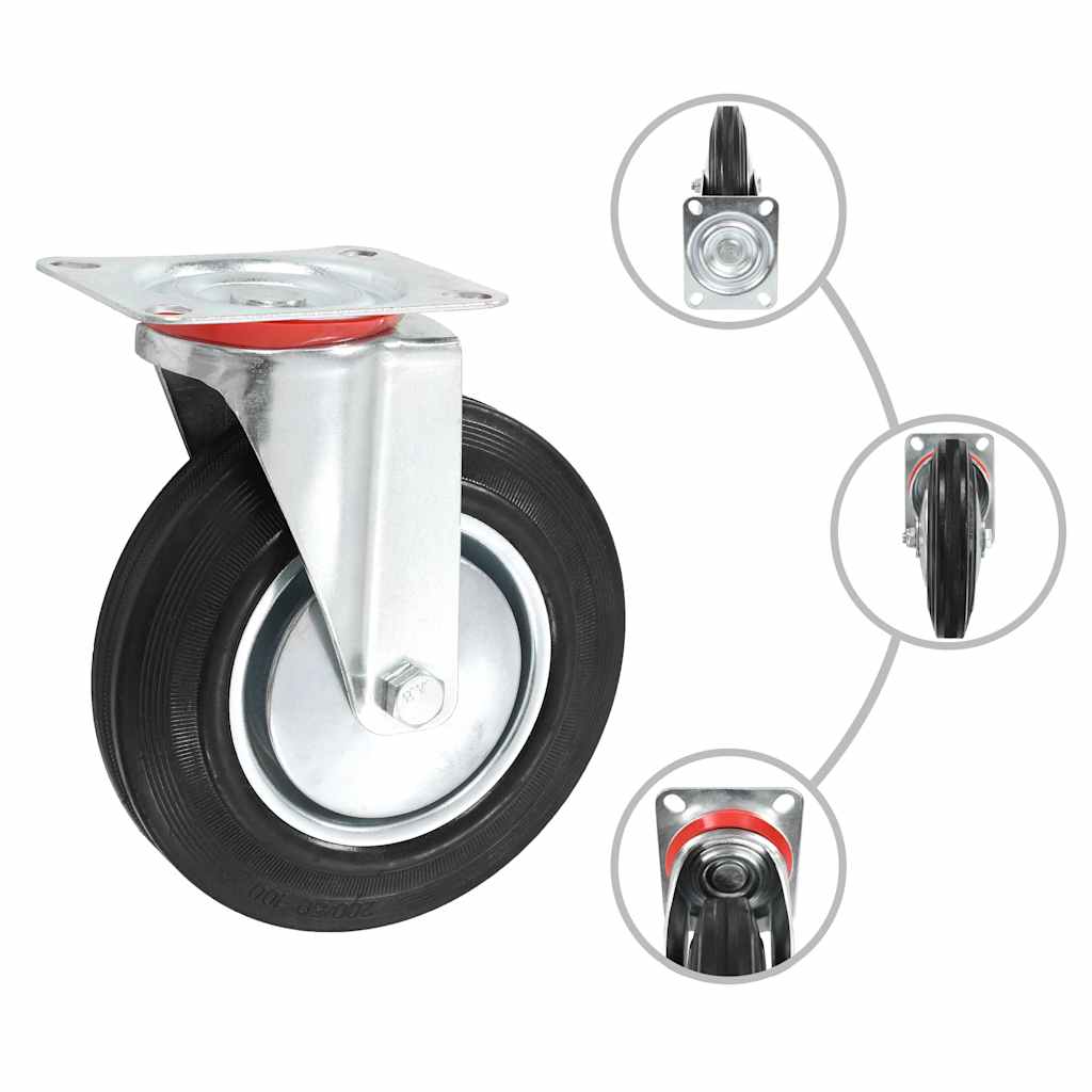 Vidaxl 8 st zwenkwielen 200 mm