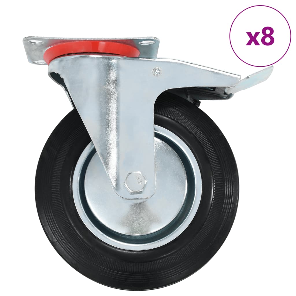 Vidaxl 8 st zwenkwielen 200 mm