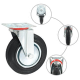 Vidaxl 8 st zwenkwielen 200 mm