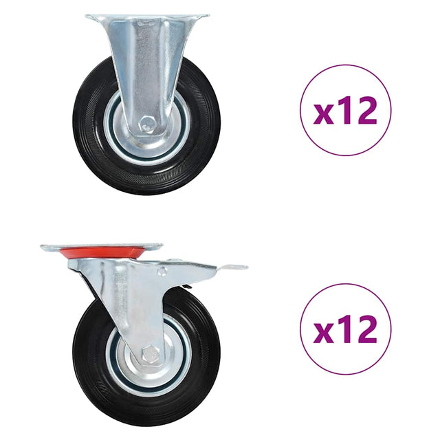 Vidaxl 24 st wielen 125 mm