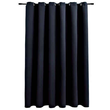 Vidaxl Vorhang Blackout mit Metallringen 290x245 cm Schwarz