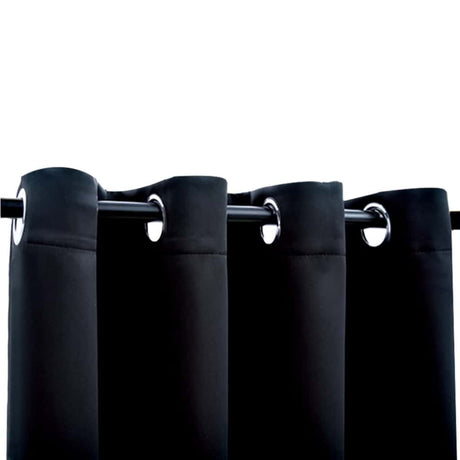 Vidaxl Vorhang Blackout mit Metallringen 290x245 cm Schwarz