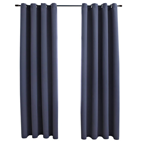 VIDAXL -Vorhänge Blackout mit Ringen 2 ST 140x245 cm Anthrazit