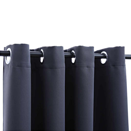 VIDAXL -Vorhänge Blackout mit Ringen 2 ST 140x245 cm Anthrazit