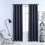 VIDAXL -Vorhänge Blackout mit Ringen 2 ST 140x245 cm Anthrazit
