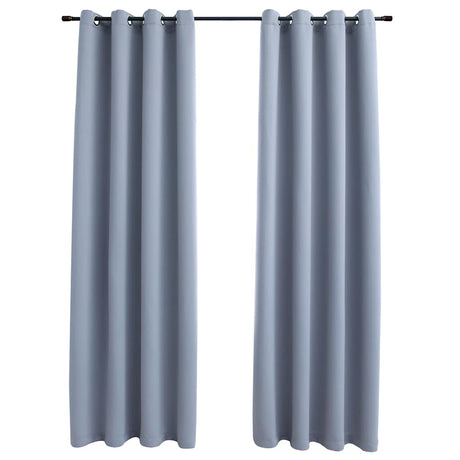 Vidaxl Vorhang Blackout mit Metallringen 2 ST 140x175 cm Grau