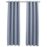 Vidaxl Vorhang Blackout mit Metallringen 2 ST 140x175 cm Grau