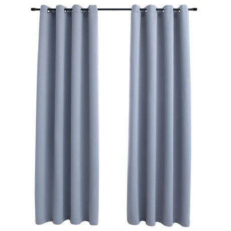 Vidaxl Vorhang Blackout mit Metallringen 2 ST 140x175 cm Grau